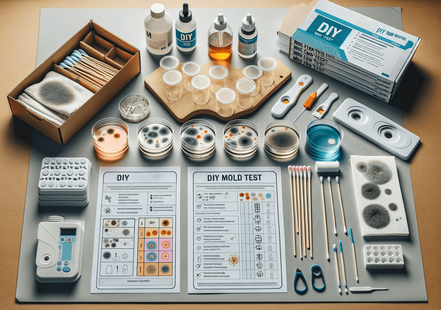 Sets of DIY mold testing kits